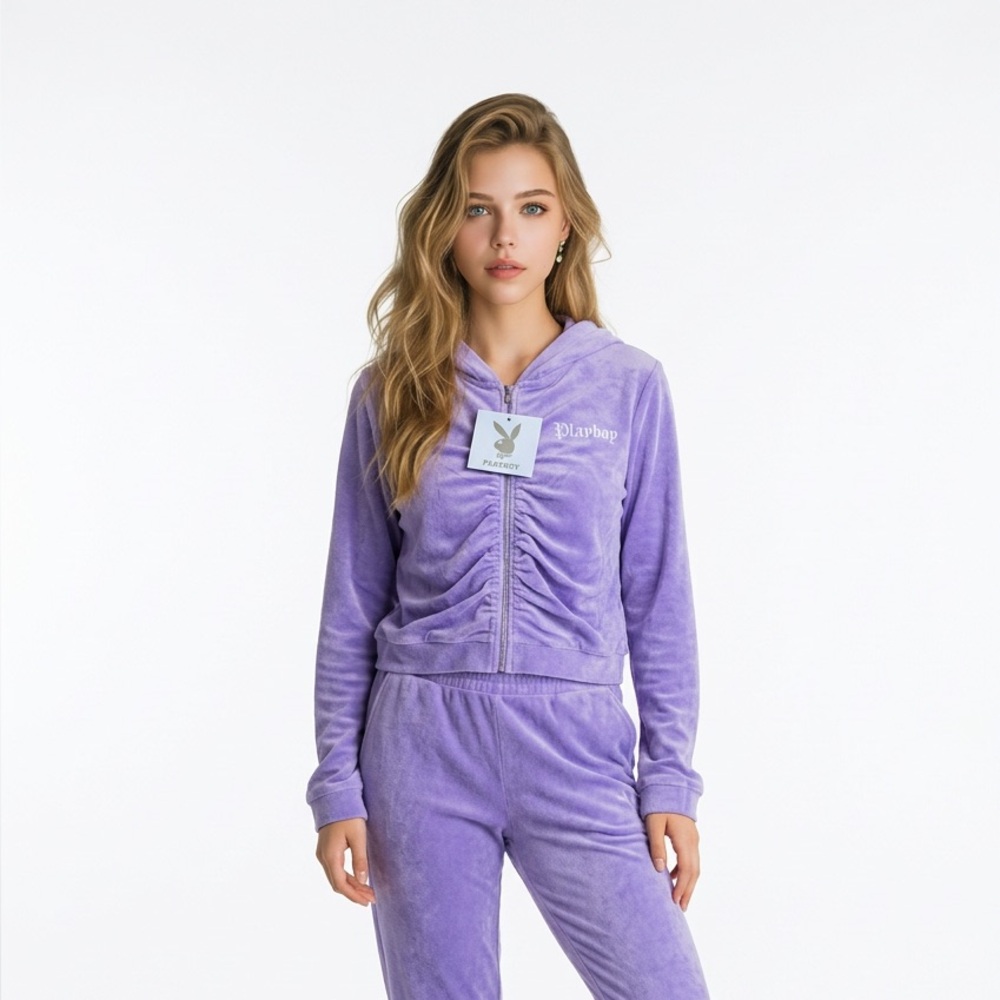 PLAYBOY Lavender Velour Hoodie